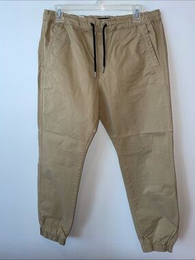 Jack and Jones Tan Drawstring Chino Joggers